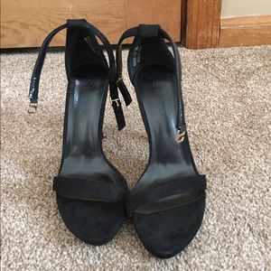 Ankle Strap Black Heels